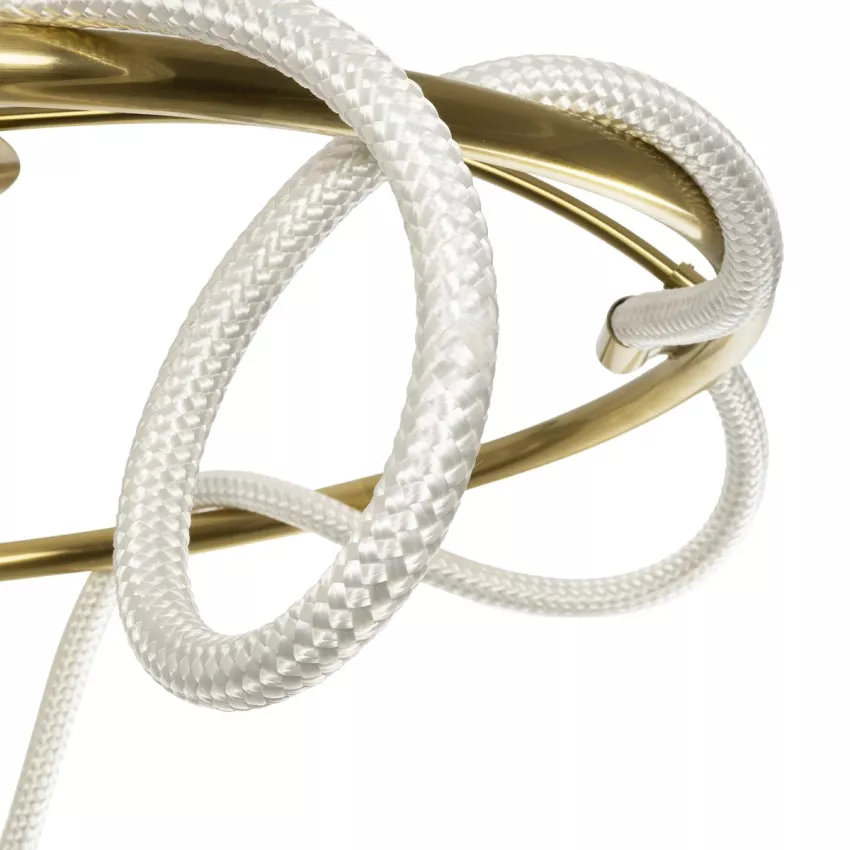 kelvo® GLOW  Φωτιστικό Οροφής LED 65W 6500lm 360° AC 220-240V IP20 Ρυθμιζόμενο Λευκό CCT με Χειριστήριο από 2700K έως 6000K Dimmable - Lumileds SMD Chip - Χρυσό Πλατίνα - Μ100 x Π100 x Υ30cm