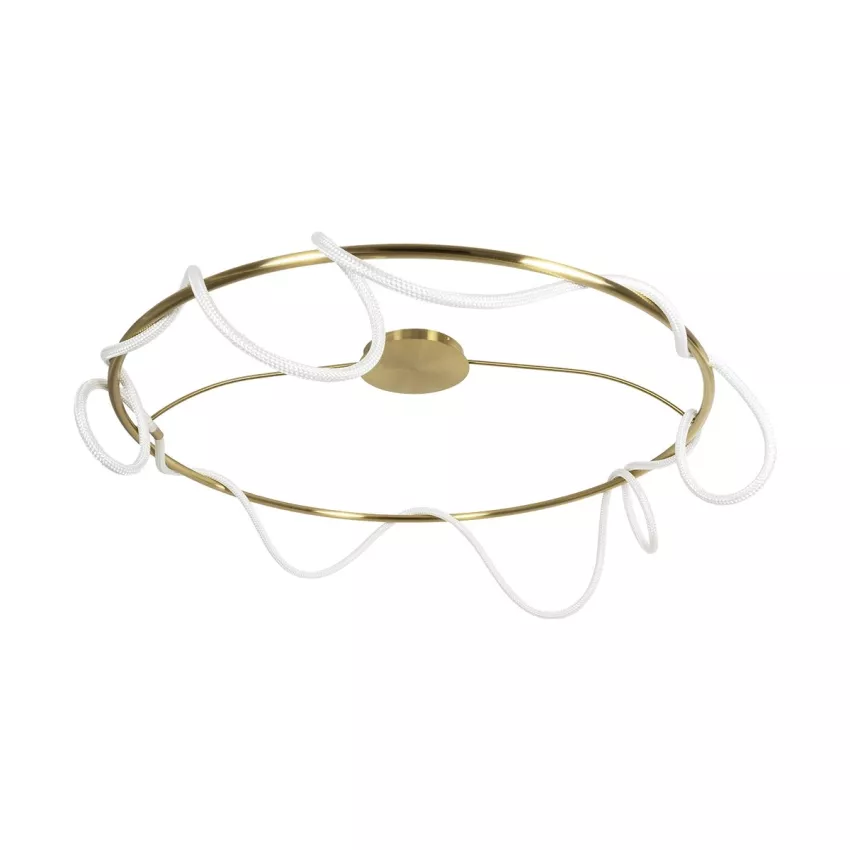 kelvo® GLOW  Φωτιστικό Οροφής LED 89W 8900lm 360° AC 220-240V IP20 Ρυθμιζόμενο Λευκό CCT με Χειριστήριο από 2700K έως 6000K Dimmable - Lumileds SMD Chip - Χρυσό Πλατίνα - Μ150 x Π150 x Υ30cm