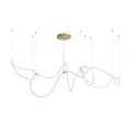 kelvo® GLOW  Κρεμαστό Φωτιστικό Οροφής LED 105W 10500lm 360° AC 220-240V IP20 Ρυθμιζόμενο Λευκό CCT με Χειριστήριο από 2700K έως 6000K Dimmable - Lumileds SMD Chip - Χρυσό Πλατίνα - Μ180 x Π180 x Υ110cm