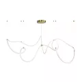 kelvo® GLOW  Κρεμαστό Φωτιστικό Οροφής LED 105W 10500lm 360° AC 220-240V IP20 Ρυθμιζόμενο Λευκό CCT με Χειριστήριο από 2700K έως 6000K Dimmable - Lumileds SMD Chip - Χρυσό Πλατίνα - Μ180 x Π180 x Υ110cm