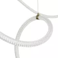 kelvo® GLOW  Κρεμαστό Φωτιστικό Οροφής LED 105W 10500lm 360° AC 220-240V IP20 Ρυθμιζόμενο Λευκό CCT με Χειριστήριο από 2700K έως 6000K Dimmable - Lumileds SMD Chip - Χρυσό Πλατίνα - Μ180 x Π180 x Υ110cm