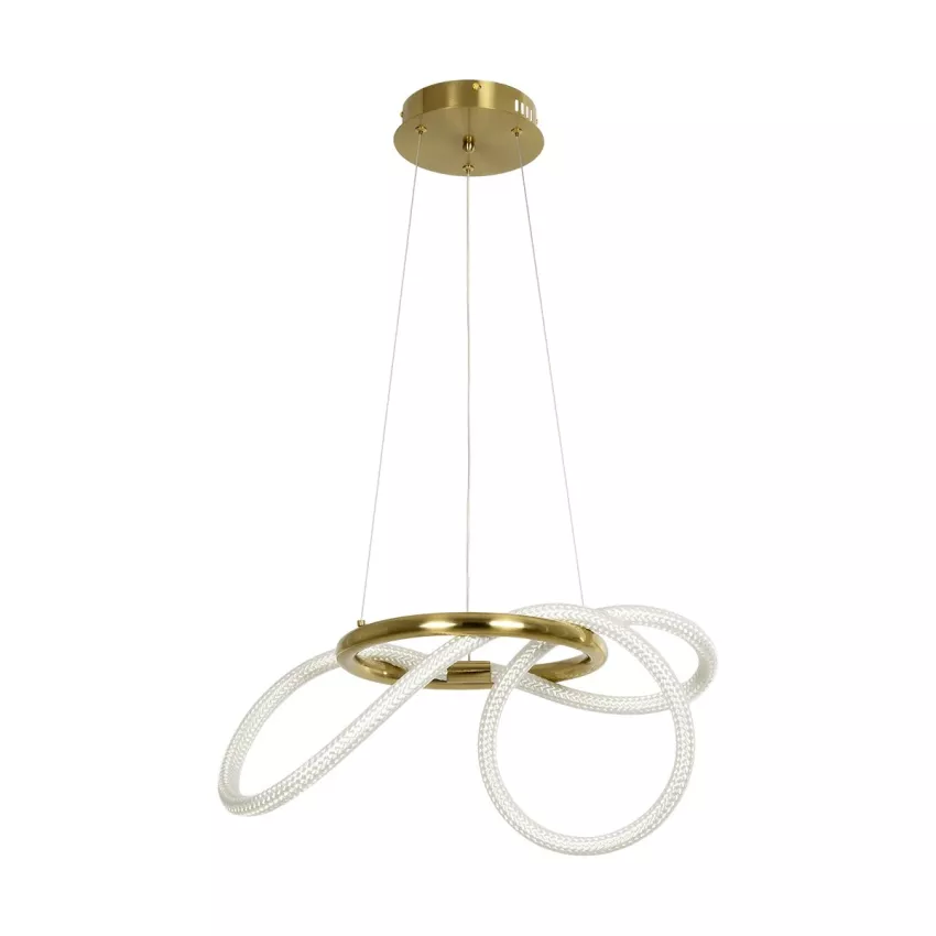 kelvo® GLOW  Κρεμαστό Φωτιστικό Οροφής LED 30W 3000lm 360° AC 220-240V IP20 Ρυθμιζόμενο Λευκό CCT με Χειριστήριο από 2700K έως 6000K Dimmable - Lumileds SMD Chip - Χρυσό Πλατίνα - Μ40 x Π40 x Υ30cm