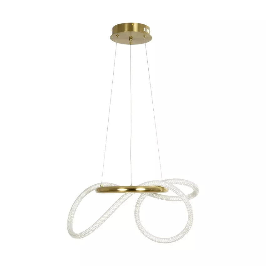 kelvo® GLOW  Κρεμαστό Φωτιστικό Οροφής LED 30W 3000lm 360° AC 220-240V IP20 Ρυθμιζόμενο Λευκό CCT με Χειριστήριο από 2700K έως 6000K Dimmable - Lumileds SMD Chip - Χρυσό Πλατίνα - Μ40 x Π40 x Υ30cm