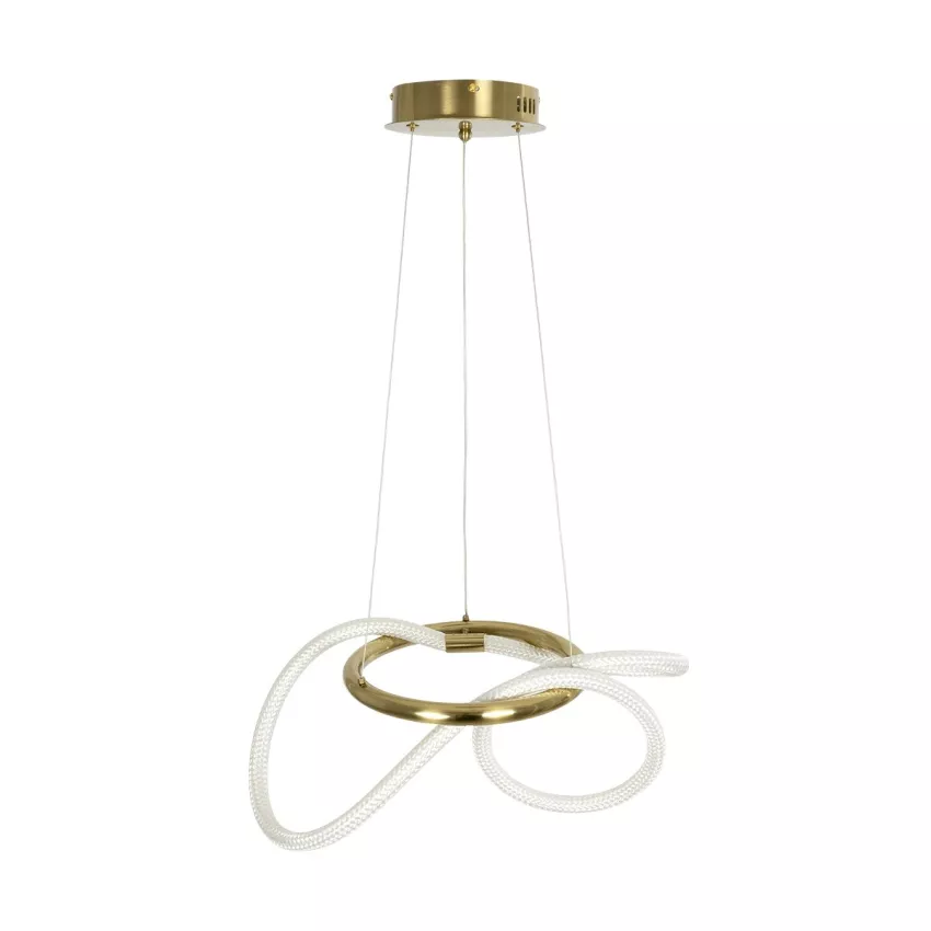 kelvo® GLOW  Κρεμαστό Φωτιστικό Οροφής LED 30W 3000lm 360° AC 220-240V IP20 Ρυθμιζόμενο Λευκό CCT με Χειριστήριο από 2700K έως 6000K Dimmable - Lumileds SMD Chip - Χρυσό Πλατίνα - Μ40 x Π40 x Υ30cm