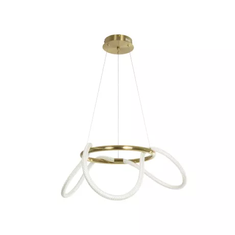 kelvo® GLOW  Κρεμαστό Φωτιστικό Οροφής LED 36W 3600lm 360° AC 220-240V IP20 Ρυθμιζόμενο Λευκό CCT με Χειριστήριο από 2700K έως 6000K Dimmable - Lumileds SMD Chip - Χρυσό Πλατίνα - Μ70 x Π70 x Υ40cm