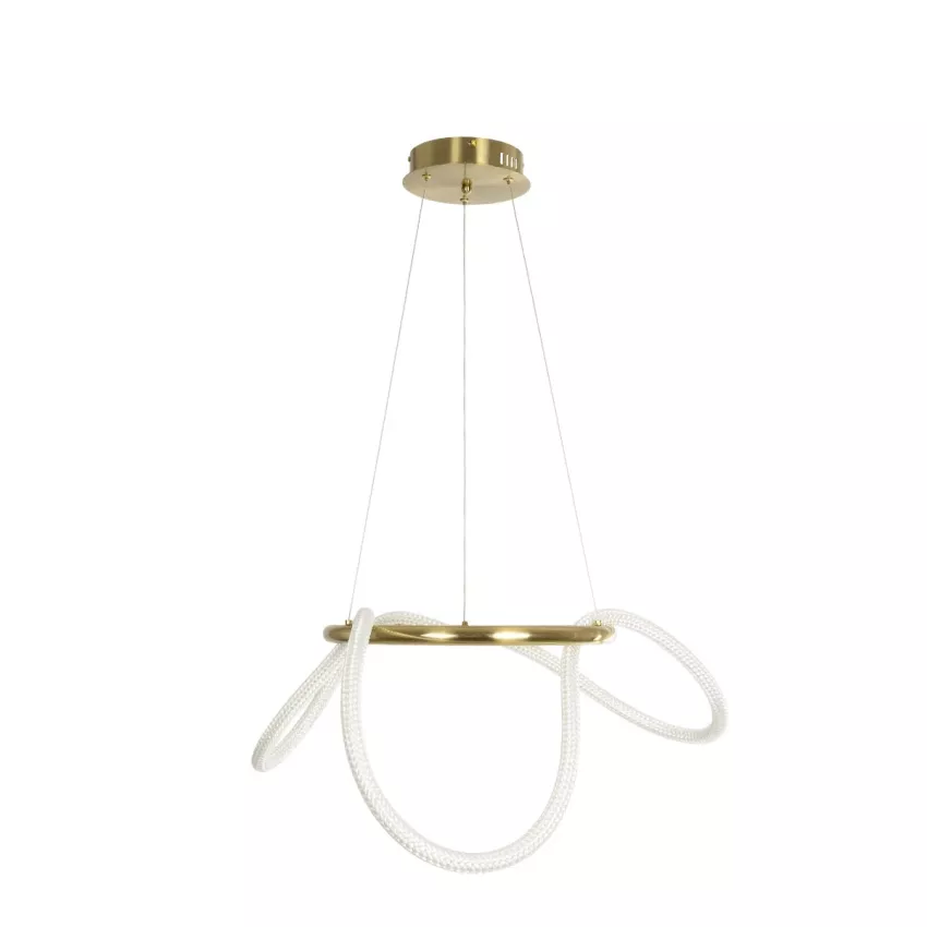 kelvo® GLOW  Κρεμαστό Φωτιστικό Οροφής LED 36W 3600lm 360° AC 220-240V IP20 Ρυθμιζόμενο Λευκό CCT με Χειριστήριο από 2700K έως 6000K Dimmable - Lumileds SMD Chip - Χρυσό Πλατίνα - Μ70 x Π70 x Υ40cm