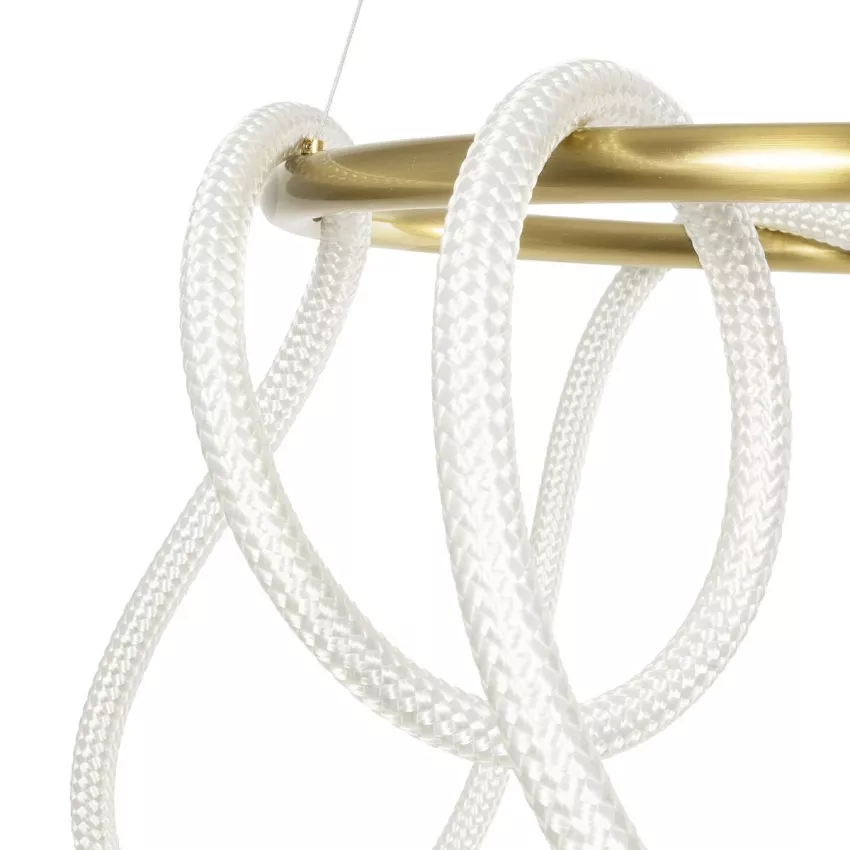 kelvo® GLOW  Κρεμαστό Φωτιστικό Οροφής LED 58W 5800lm 360° AC 220-240V IP20 Ρυθμιζόμενο Λευκό CCT με Χειριστήριο από 2700K έως 6000K Dimmable - Lumileds SMD Chip - Χρυσό Πλατίνα - Μ80 x Π80 x Υ40cm