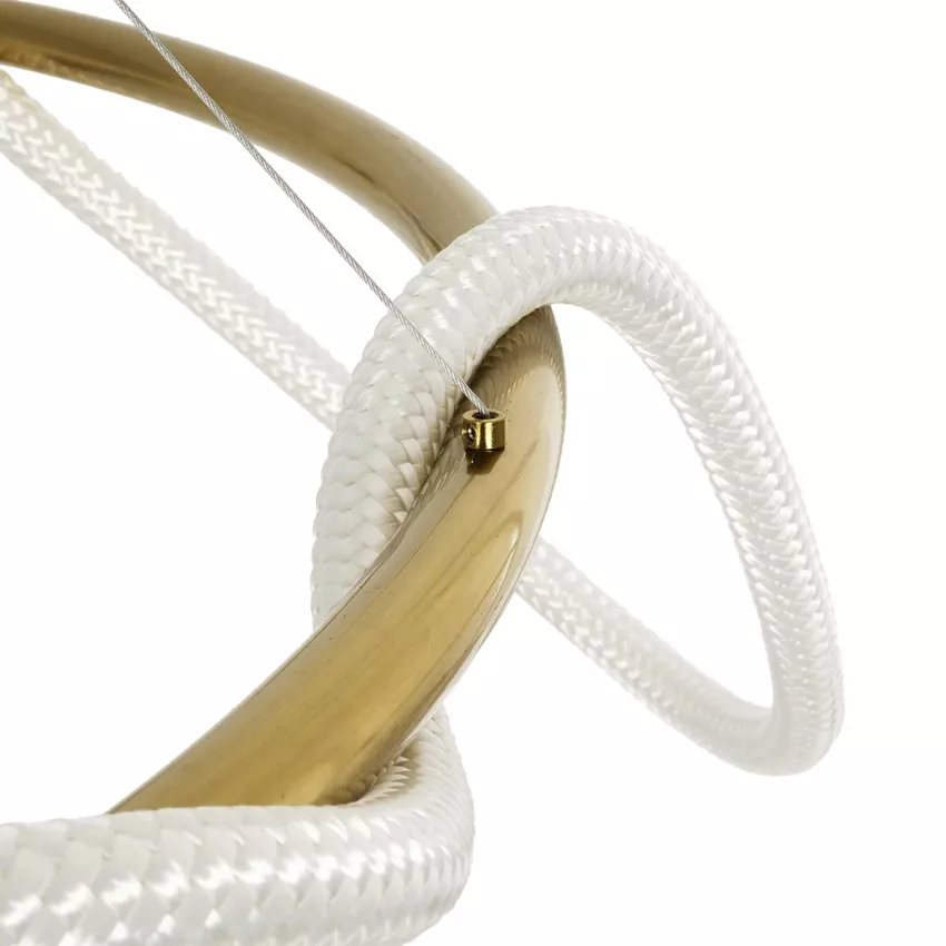 kelvo® GLOW  Κρεμαστό Φωτιστικό Οροφής LED 100W 10000lm 360° AC 220-240V IP20 Ρυθμιζόμενο Λευκό CCT με Χειριστήριο από 2700K έως 6000K Dimmable - Lumileds SMD Chip - Χρυσό Πλατίνα - Μ150 x Π150 x Υ100cm