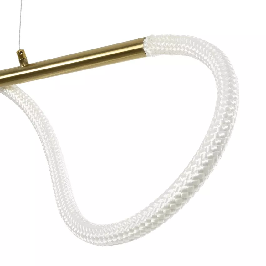 kelvo® GLOW  Κρεμαστό Φωτιστικό Οροφής LED 34W 3400lm 360° AC 220-240V IP20 Ρυθμιζόμενο Λευκό CCT με Χειριστήριο από 2700K έως 6000K Dimmable - Lumileds SMD Chip - Χρυσό Πλατίνα - Μ140 x Π40 x Υ30cm