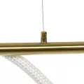 kelvo® GLOW  Κρεμαστό Φωτιστικό Οροφής LED 34W 3400lm 360° AC 220-240V IP20 Ρυθμιζόμενο Λευκό CCT με Χειριστήριο από 2700K έως 6000K Dimmable - Lumileds SMD Chip - Χρυσό Πλατίνα - Μ140 x Π40 x Υ30cm