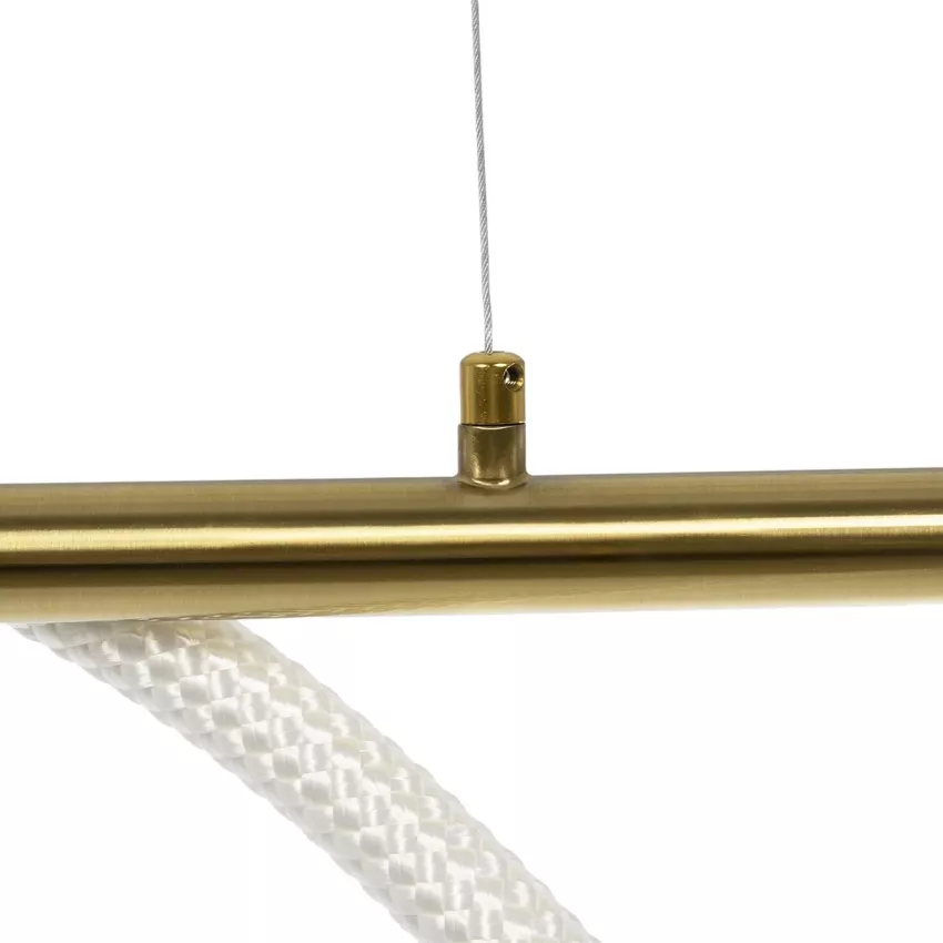 kelvo® GLOW  Κρεμαστό Φωτιστικό Οροφής LED 34W 3400lm 360° AC 220-240V IP20 Ρυθμιζόμενο Λευκό CCT με Χειριστήριο από 2700K έως 6000K Dimmable - Lumileds SMD Chip - Χρυσό Πλατίνα - Μ140 x Π40 x Υ30cm