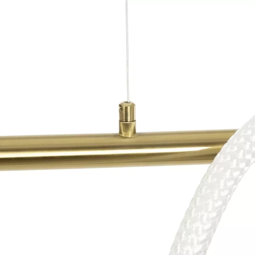 kelvo® GLOW  Κρεμαστό Φωτιστικό Οροφής LED 45W 4500lm 360° AC 220-240V IP20 Ρυθμιζόμενο Λευκό CCT με Χειριστήριο από 2700K έως 6000K Dimmable - Lumileds SMD Chip - Χρυσό Πλατίνα - Μ180 x Π30 x Υ40cm