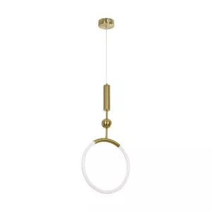 kelvo® GLOW  Κρεμαστό Φωτιστικό Οροφής LED 18W 1800lm 360° AC 220-240V IP20 Ρυθμιζόμενο Λευκό CCT με On/Off 2700K/4500K/6000K - Lumileds SMD Chip - Χρυσό Πλατίνα - Μ30 x Π6 x Υ60cm