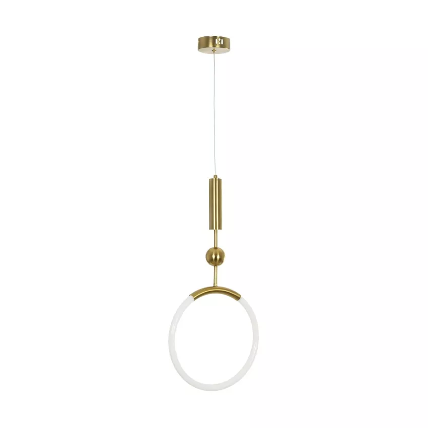 kelvo® GLOW  Κρεμαστό Φωτιστικό Οροφής LED 18W 1800lm 360° AC 220-240V IP20 Ρυθμιζόμενο Λευκό CCT με On/Off 2700K/4500K/6000K - Lumileds SMD Chip - Χρυσό Πλατίνα - Μ30 x Π6 x Υ60cm