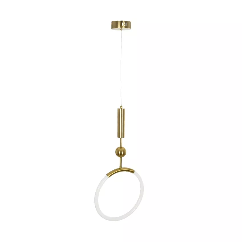 kelvo® GLOW  Κρεμαστό Φωτιστικό Οροφής LED 18W 1800lm 360° AC 220-240V IP20 Ρυθμιζόμενο Λευκό CCT με On/Off 2700K/4500K/6000K - Lumileds SMD Chip - Χρυσό Πλατίνα - Μ30 x Π6 x Υ60cm