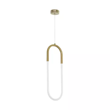 kelvo® GLOW  Κρεμαστό Φωτιστικό Οροφής LED 18W 1800lm 360° AC 220-240V IP20 Ρυθμιζόμενο Λευκό CCT με On/Off 2700K/4500K/6000K - Lumileds SMD Chip - Χρυσό Πλατίνα - Μ20 x Π2.5 x Υ60cm