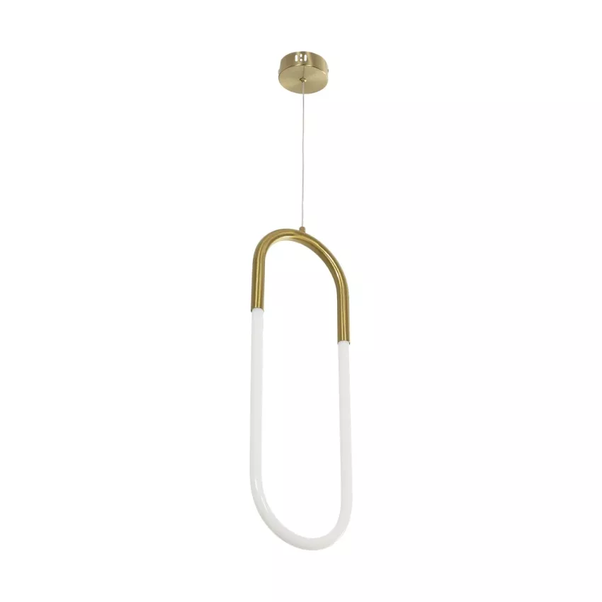 kelvo® GLOW  Κρεμαστό Φωτιστικό Οροφής LED 18W 1800lm 360° AC 220-240V IP20 Ρυθμιζόμενο Λευκό CCT με On/Off 2700K/4500K/6000K - Lumileds SMD Chip - Χρυσό Πλατίνα - Μ20 x Π2.5 x Υ60cm