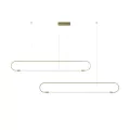 kelvo® GLOW  Κρεμαστό Φωτιστικό Οροφής LED 28W 2800lm 360° AC 220-240V IP20 Ρυθμιζόμενο Λευκό CCT με Χειριστήριο από 2700K έως 6000K Dimmable - Lumileds SMD Chip - Χρυσό Πλατίνα - Μ167 x Π7 x Υ24cm