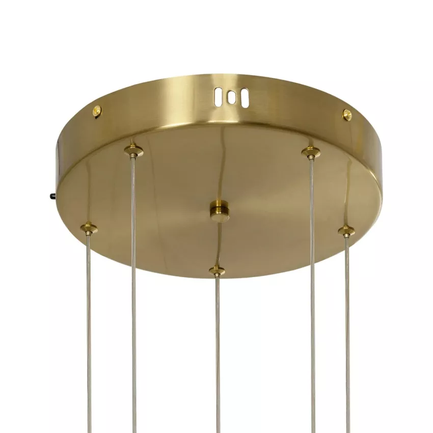 kelvo® LEXAGON  Κρεμαστό Φωτιστικό Οροφής LED 120W 12000lm 200° AC 220-240V IP20 Ρυθμιζόμενο Λευκό CCT με Χειριστήριο από 2700K έως 6000K Dimmable - Lumileds SMD Chip - Χρυσό Πλατίνα - Μ110 x Π90 x Υ110cm