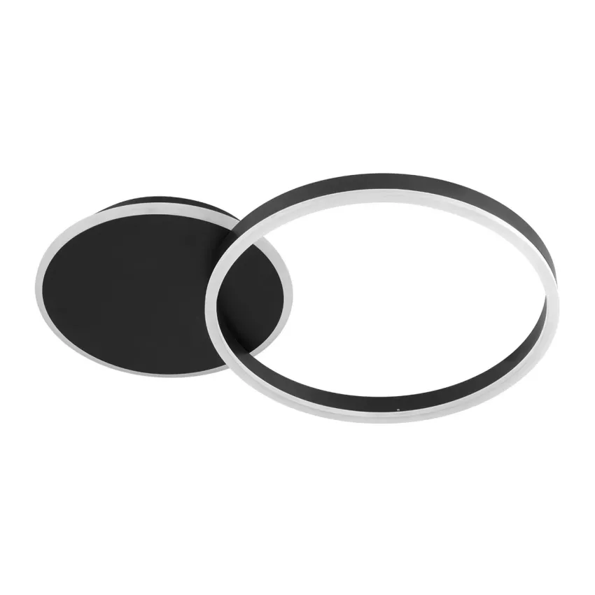 kelvo® VENOM  Φωτιστικό Οροφής LED 45W 4500lm 360° AC 220-240V IP20 Ρυθμιζόμενο Λευκό CCT με Χειριστήριο από 2700K έως 6000K Dimmable - Lumileds SMD Chip - Μαύρο Ματ - Μ60 x Π40 x Υ7.5cm