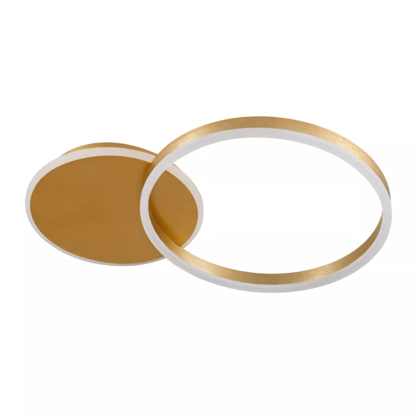 kelvo® VENOM  Φωτιστικό Οροφής LED 45W 4500lm 360° AC 220-240V IP20 Ρυθμιζόμενο Λευκό CCT με Χειριστήριο από 2700K έως 6000K Dimmable - Lumileds SMD Chip - Χρυσό Πλατίνα - Μ60 x Π40 x Υ7.5cm