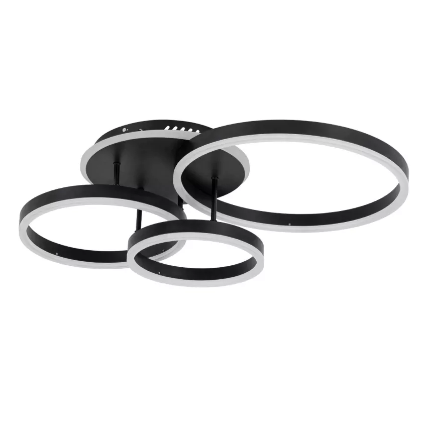 kelvo® VENOM  Φωτιστικό Οροφής LED 100W 10000lm 360° AC 220-240V IP20 Ρυθμιζόμενο Λευκό CCT με Χειριστήριο από 2700K έως 6000K Dimmable - Lumileds SMD Chip - Μαύρο Ματ - Μ70 x Π40 x Υ16cm