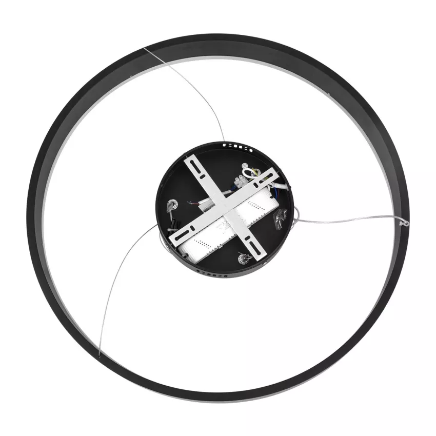 kelvo® VENOM  Κρεμαστό Φωτιστικό Οροφής LED 45W 4500lm 120° AC 220-240V IP20 Ρυθμιζόμενο Λευκό CCT με Χειριστήριο από 2700K έως 6000K Dimmable - Lumileds SMD Chip - Μαύρο Ματ - Μ60 x Π60 x Υ6.5cm