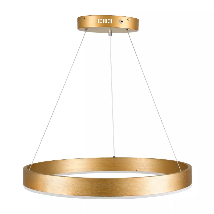 kelvo® VENOM  Κρεμαστό Φωτιστικό Οροφής LED 45W 4500lm 120° AC 220-240V IP20 Ρυθμιζόμενο Λευκό CCT με Χειριστήριο από 2700K έως 6000K Dimmable - Lumileds SMD Chip - Χρυσό Πλατίνα - Μ60 x Π60 x Υ6.5cm