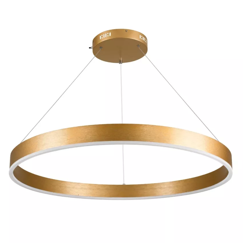 kelvo® VENOM  Κρεμαστό Φωτιστικό Οροφής LED 67W 6700lm 120° AC 220-240V IP20 Ρυθμιζόμενο Λευκό CCT με Χειριστήριο από 2700K έως 6000K Dimmable - Lumileds SMD Chip - Χρυσό Πλατίνα - Μ80 x Π80 x Υ6.5cm