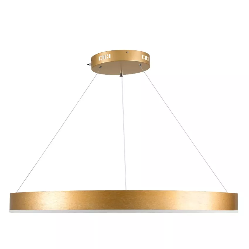 kelvo® VENOM  Κρεμαστό Φωτιστικό Οροφής LED 67W 6700lm 120° AC 220-240V IP20 Ρυθμιζόμενο Λευκό CCT με Χειριστήριο από 2700K έως 6000K Dimmable - Lumileds SMD Chip - Χρυσό Πλατίνα - Μ80 x Π80 x Υ6.5cm