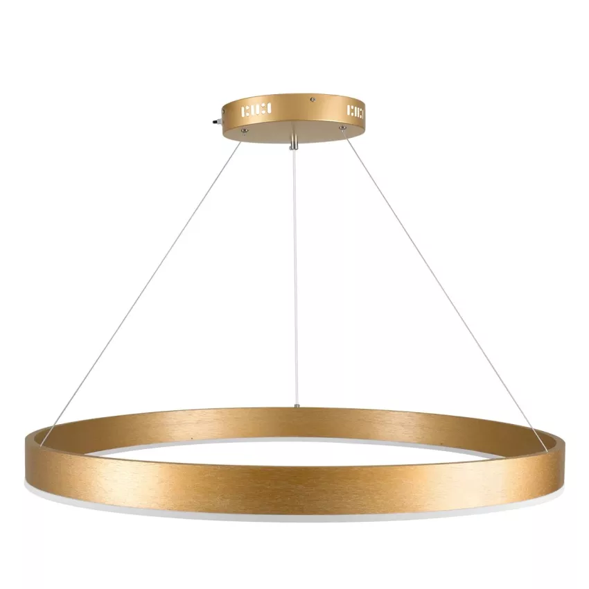 kelvo® VENOM  Κρεμαστό Φωτιστικό Οροφής LED 67W 6700lm 120° AC 220-240V IP20 Ρυθμιζόμενο Λευκό CCT με Χειριστήριο από 2700K έως 6000K Dimmable - Lumileds SMD Chip - Χρυσό Πλατίνα - Μ80 x Π80 x Υ6.5cm