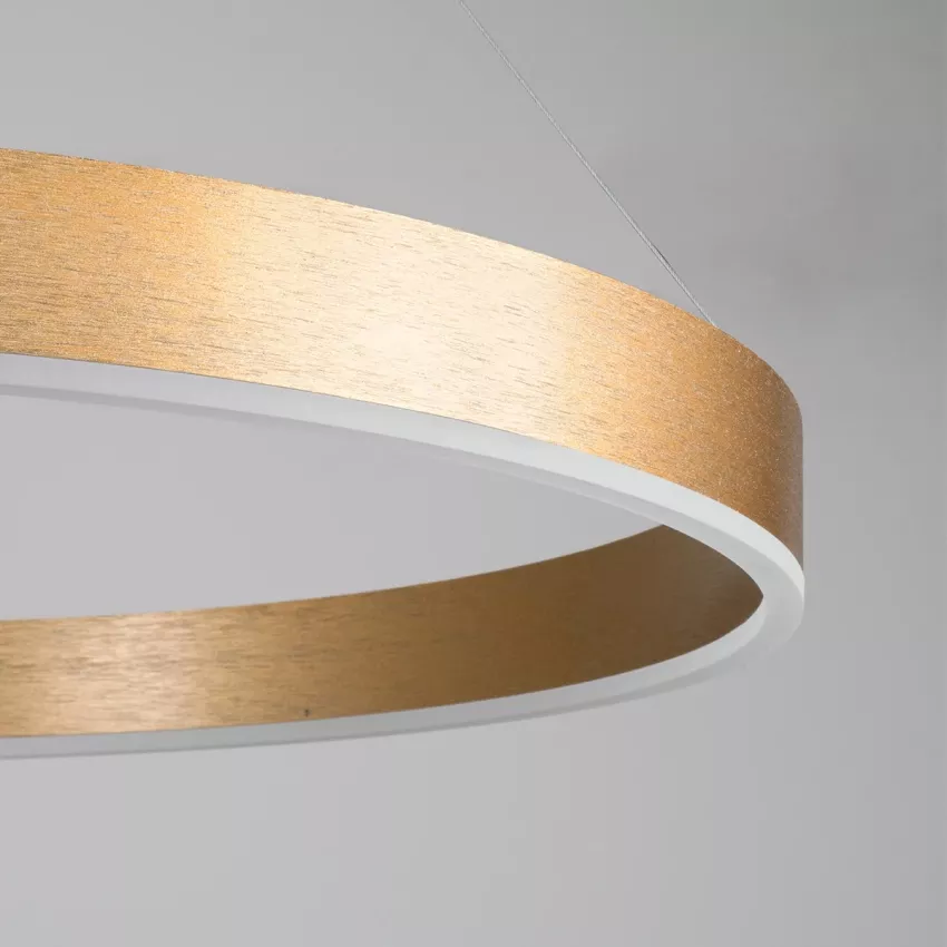 kelvo® VENOM  Κρεμαστό Φωτιστικό Οροφής LED 67W 6700lm 120° AC 220-240V IP20 Ρυθμιζόμενο Λευκό CCT με Χειριστήριο από 2700K έως 6000K Dimmable - Lumileds SMD Chip - Χρυσό Πλατίνα - Μ80 x Π80 x Υ6.5cm