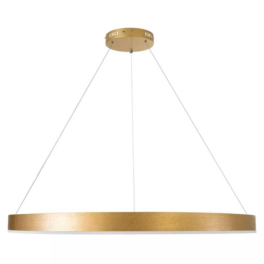 kelvo® VENOM  Κρεμαστό Φωτιστικό Οροφής LED 75W 7500lm 120° AC 220-240V IP20 Ρυθμιζόμενο Λευκό CCT με Χειριστήριο από 2700K έως 6000K Dimmable - Lumileds SMD Chip - Χρυσό Πλατίνα - Μ100 x Π100 x Υ6.5cm