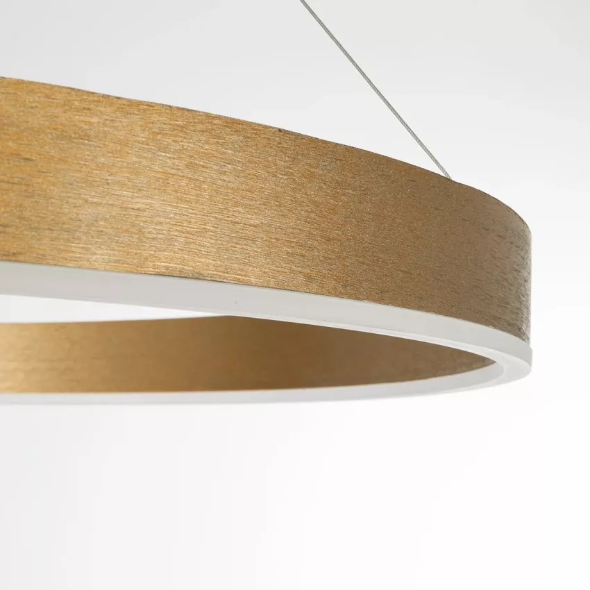 kelvo® VENOM  Κρεμαστό Φωτιστικό Οροφής LED 75W 7500lm 120° AC 220-240V IP20 Ρυθμιζόμενο Λευκό CCT με Χειριστήριο από 2700K έως 6000K Dimmable - Lumileds SMD Chip - Χρυσό Πλατίνα - Μ100 x Π100 x Υ6.5cm