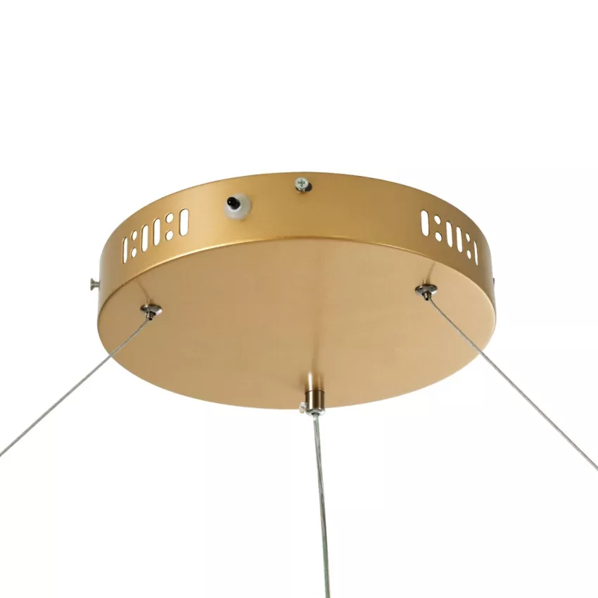 kelvo® VENOM  Κρεμαστό Φωτιστικό Οροφής LED 75W 7500lm 120° AC 220-240V IP20 Ρυθμιζόμενο Λευκό CCT με Χειριστήριο από 2700K έως 6000K Dimmable - Lumileds SMD Chip - Χρυσό Πλατίνα - Μ100 x Π100 x Υ6.5cm