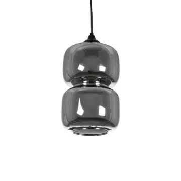 GLOBOSTAR® PIAGE  Μοντέρνο Κρεμαστό Φωτιστικό Οροφής με Ντουί 1 x E27 AC 220-240V IP20 - Μαύρο Φιμέ - Μ18 x Π18 x Υ31cm