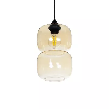 GLOBOSTAR® PIAGE  Μοντέρνο Κρεμαστό Φωτιστικό Οροφής με Ντουί 1 x E27 AC 220-240V IP20 - Mελί - Μ17 x Π17 x Υ25cm