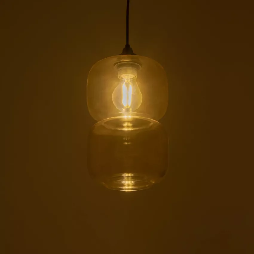 GLOBOSTAR® PIAGE  Μοντέρνο Κρεμαστό Φωτιστικό Οροφής με Ντουί 1 x E27 AC 220-240V IP20 - Mελί - Μ17 x Π17 x Υ25cm