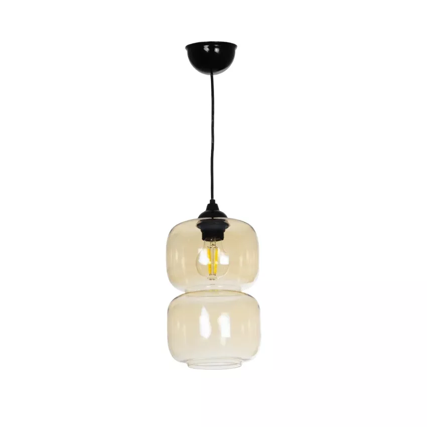 GLOBOSTAR® PIAGE  Μοντέρνο Κρεμαστό Φωτιστικό Οροφής με Ντουί 1 x E27 AC 220-240V IP20 - Mελί - Μ17 x Π17 x Υ25cm