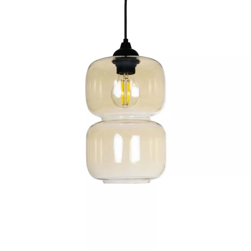 GLOBOSTAR® PIAGE  Μοντέρνο Κρεμαστό Φωτιστικό Οροφής με Ντουί 1 x E27 AC 220-240V IP20 - Mελί - Μ17 x Π17 x Υ25cm