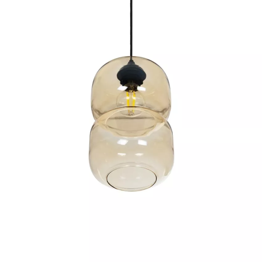 GLOBOSTAR® PIAGE  Μοντέρνο Κρεμαστό Φωτιστικό Οροφής με Ντουί 1 x E27 AC 220-240V IP20 - Mελί - Μ17 x Π17 x Υ25cm