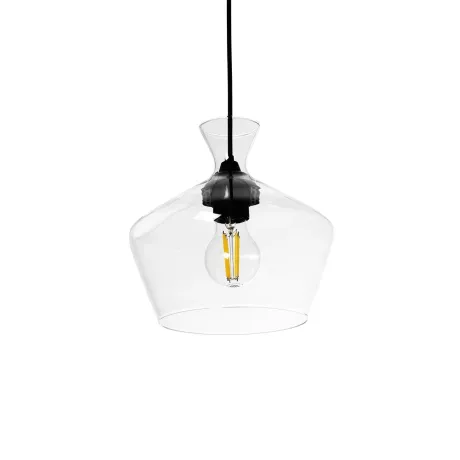 GLOBOSTAR® BOHEMIA  Μοντέρνο Κρεμαστό Φωτιστικό Οροφής με Ντουί 1 x E27 AC 220-240V IP20 - Διάφανο - Μ22 x Π22 x Υ22cm