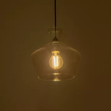 GLOBOSTAR® BOHEMIA  Μοντέρνο Κρεμαστό Φωτιστικό Οροφής με Ντουί 1 x E27 AC 220-240V IP20 - Διάφανο - Μ22 x Π22 x Υ22cm
