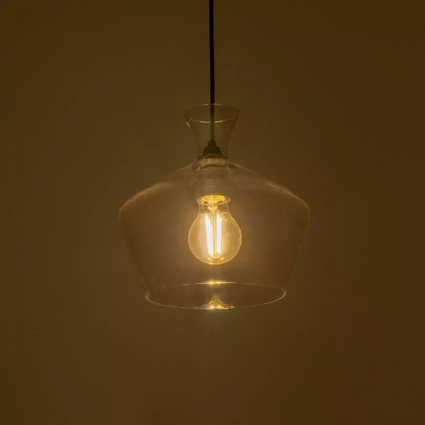 GLOBOSTAR® BOHEMIA  Μοντέρνο Κρεμαστό Φωτιστικό Οροφής με Ντουί 1 x E27 AC 220-240V IP20 - Διάφανο - Μ22 x Π22 x Υ22cm