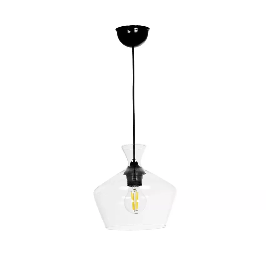 GLOBOSTAR® BOHEMIA  Μοντέρνο Κρεμαστό Φωτιστικό Οροφής με Ντουί 1 x E27 AC 220-240V IP20 - Διάφανο - Μ22 x Π22 x Υ22cm