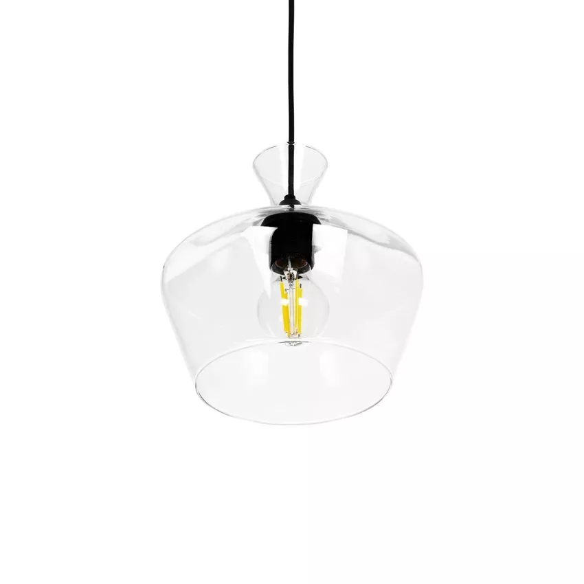 GLOBOSTAR® BOHEMIA  Μοντέρνο Κρεμαστό Φωτιστικό Οροφής με Ντουί 1 x E27 AC 220-240V IP20 - Διάφανο - Μ22 x Π22 x Υ22cm