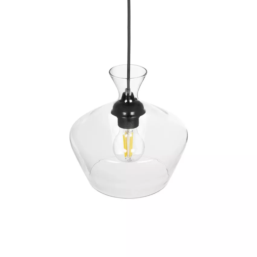 GLOBOSTAR® BOHEMIA  Μοντέρνο Κρεμαστό Φωτιστικό Οροφής με Ντουί 1 x E27 AC 220-240V IP20 - Διάφανο - Μ22 x Π22 x Υ22cm