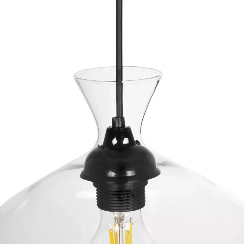 GLOBOSTAR® BOHEMIA  Μοντέρνο Κρεμαστό Φωτιστικό Οροφής με Ντουί 1 x E27 AC 220-240V IP20 - Διάφανο - Μ22 x Π22 x Υ22cm
