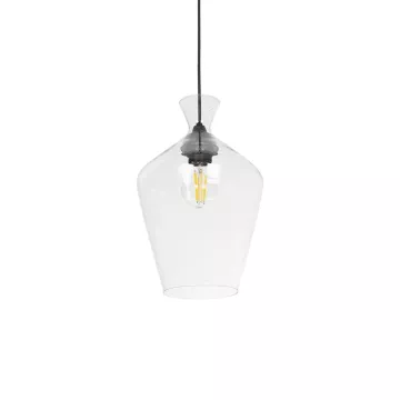 GLOBOSTAR® BOHEMIA  Μοντέρνο Κρεμαστό Φωτιστικό Οροφής με Ντουί 1 x E27 AC 220-240V IP20 - Διάφανο - Μ20 x Π20 x Υ32cm