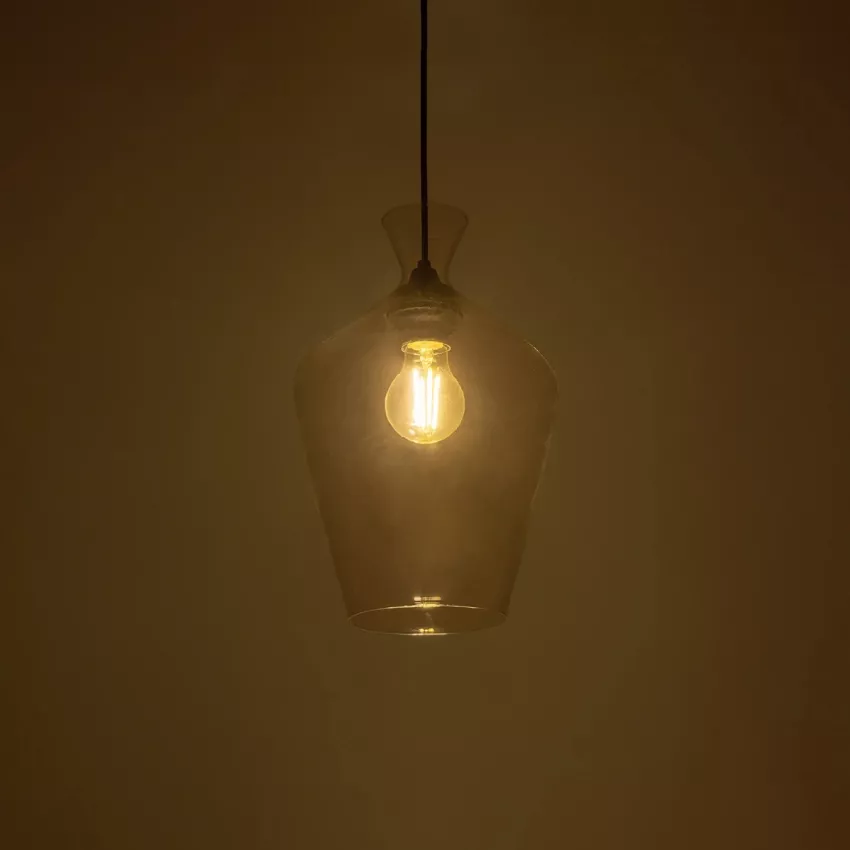 GLOBOSTAR® BOHEMIA  Μοντέρνο Κρεμαστό Φωτιστικό Οροφής με Ντουί 1 x E27 AC 220-240V IP20 - Διάφανο - Μ20 x Π20 x Υ32cm